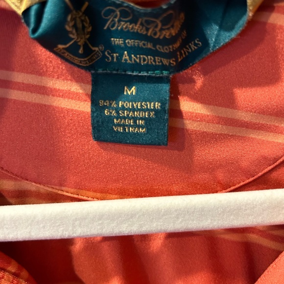 Brooks Brothers St. Andrews Links Striped Golf Polo — Mens Medium - Picture 2 of 4